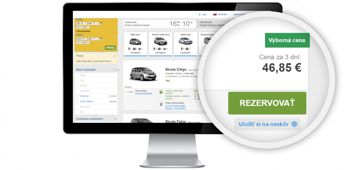 Rentalcars.com rezervovať